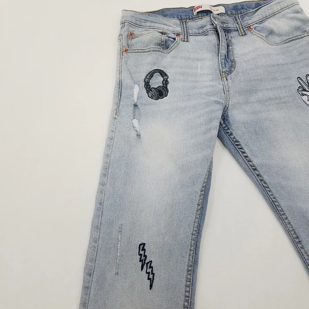 Levi's Big Boys 511 Slim Destruction Patched Jeans